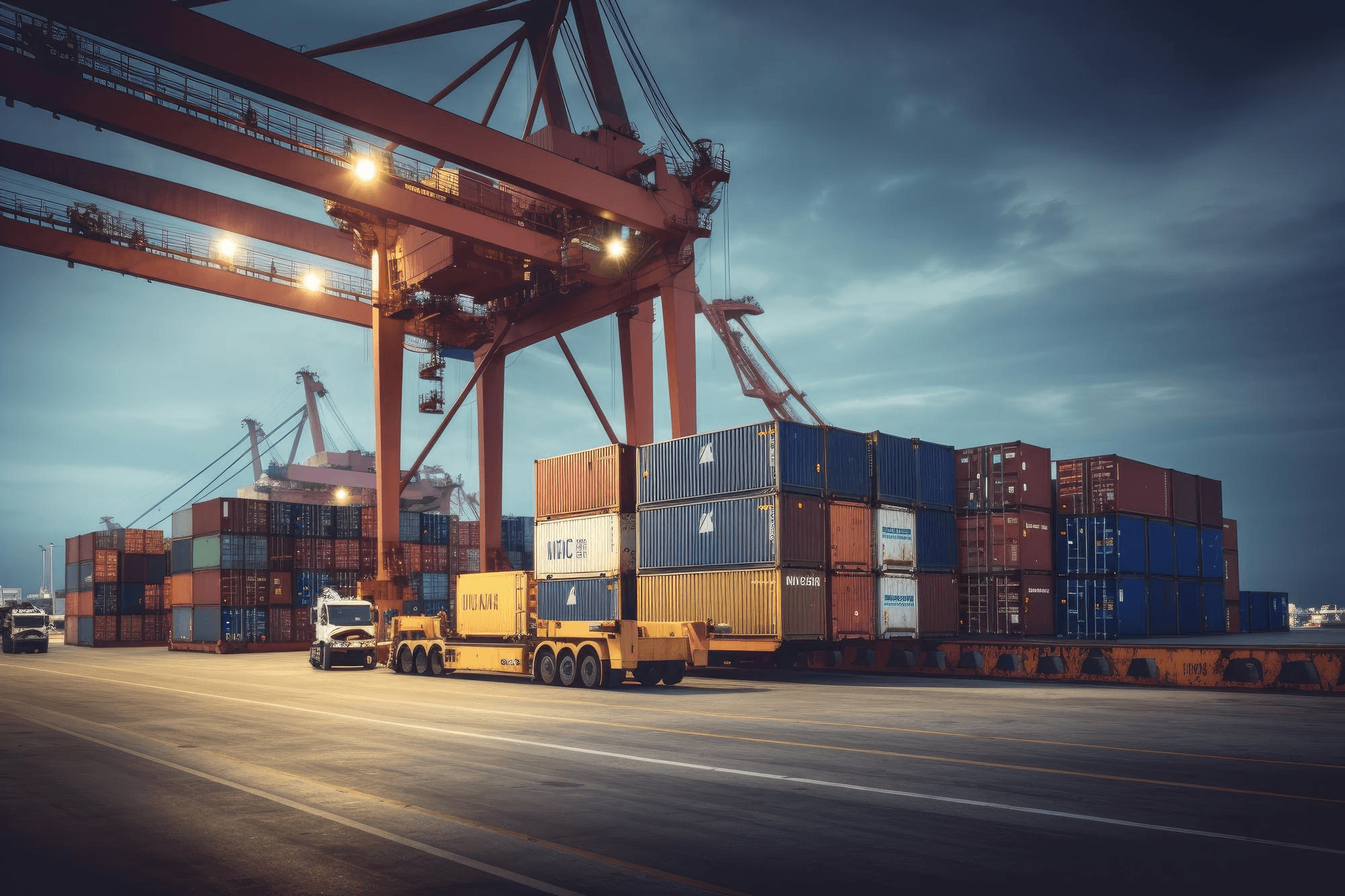 Container terminal at a global shipping port